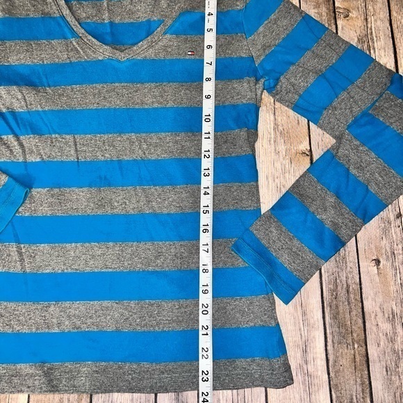 Tommy Hilfiger long sleeve‎ striped tee shirt, women’s size large - Picture 7 of 8
